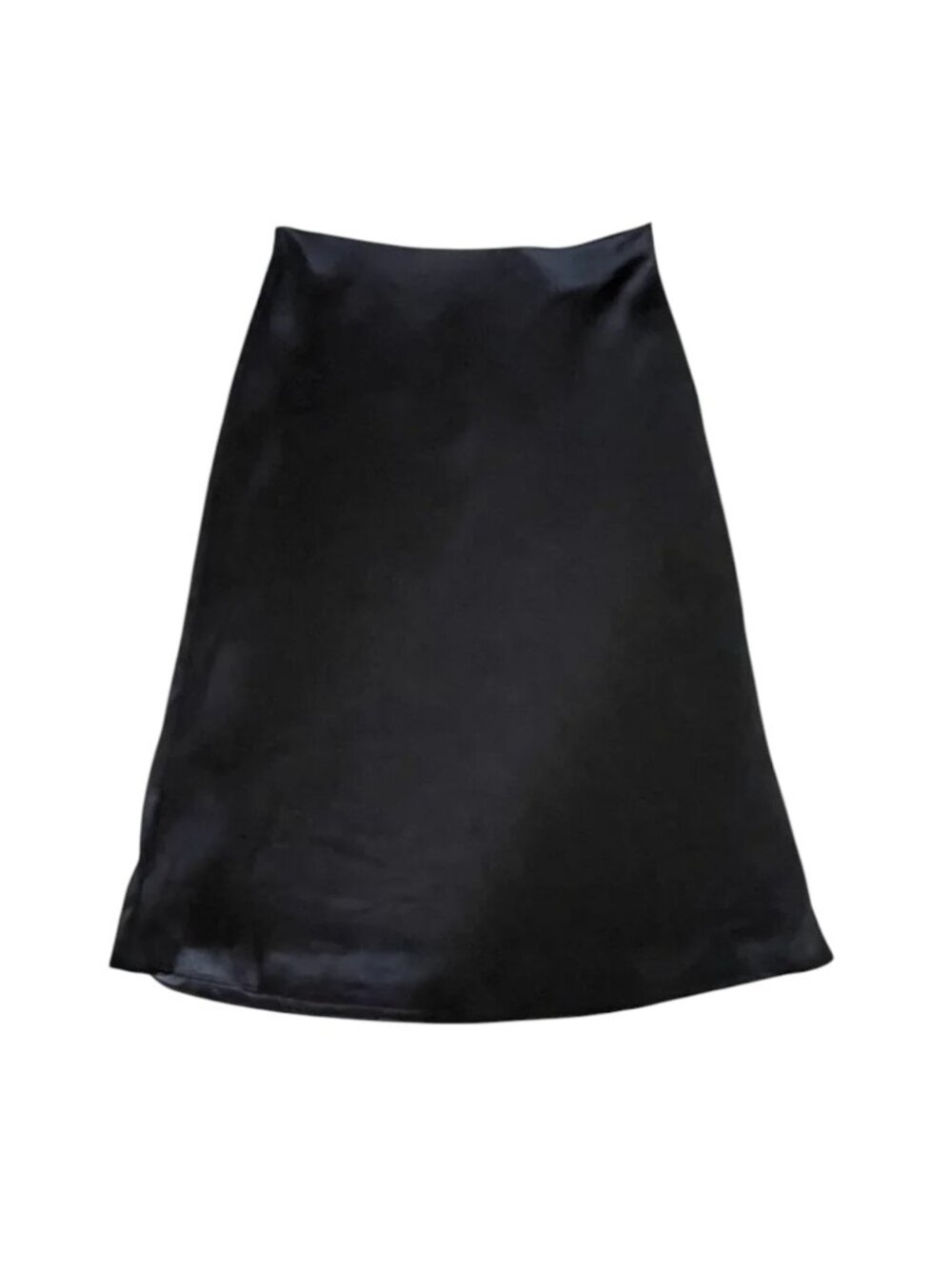 Nordstrom Rack Black Satin Bias Cut Midi Slip Skirt - Size Small